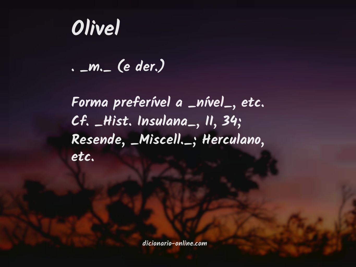 Significado de olivel