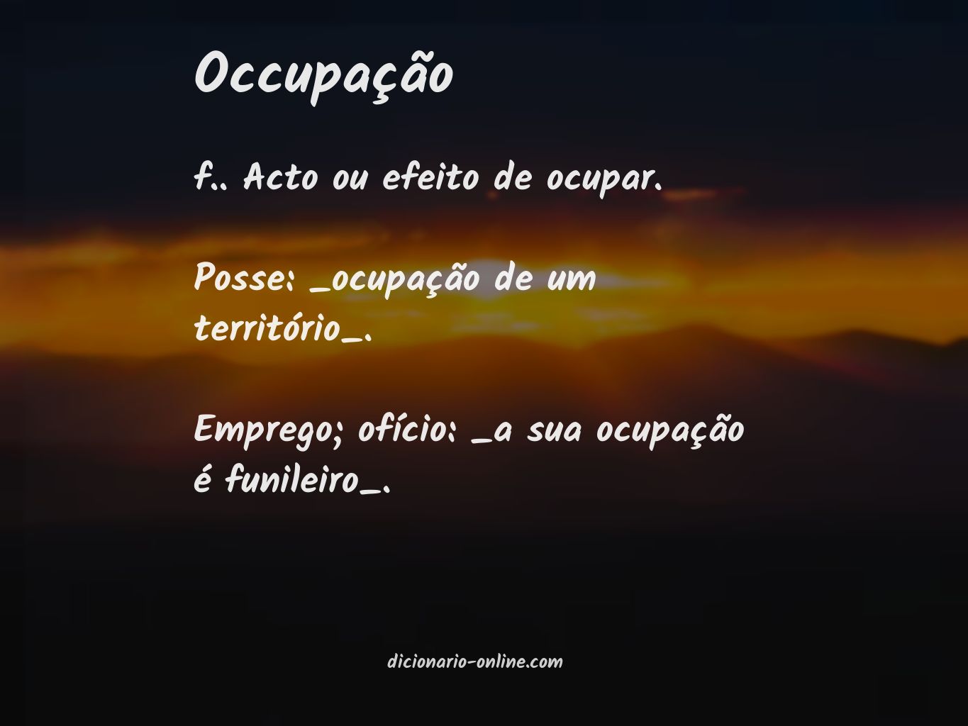 Significado de occupação