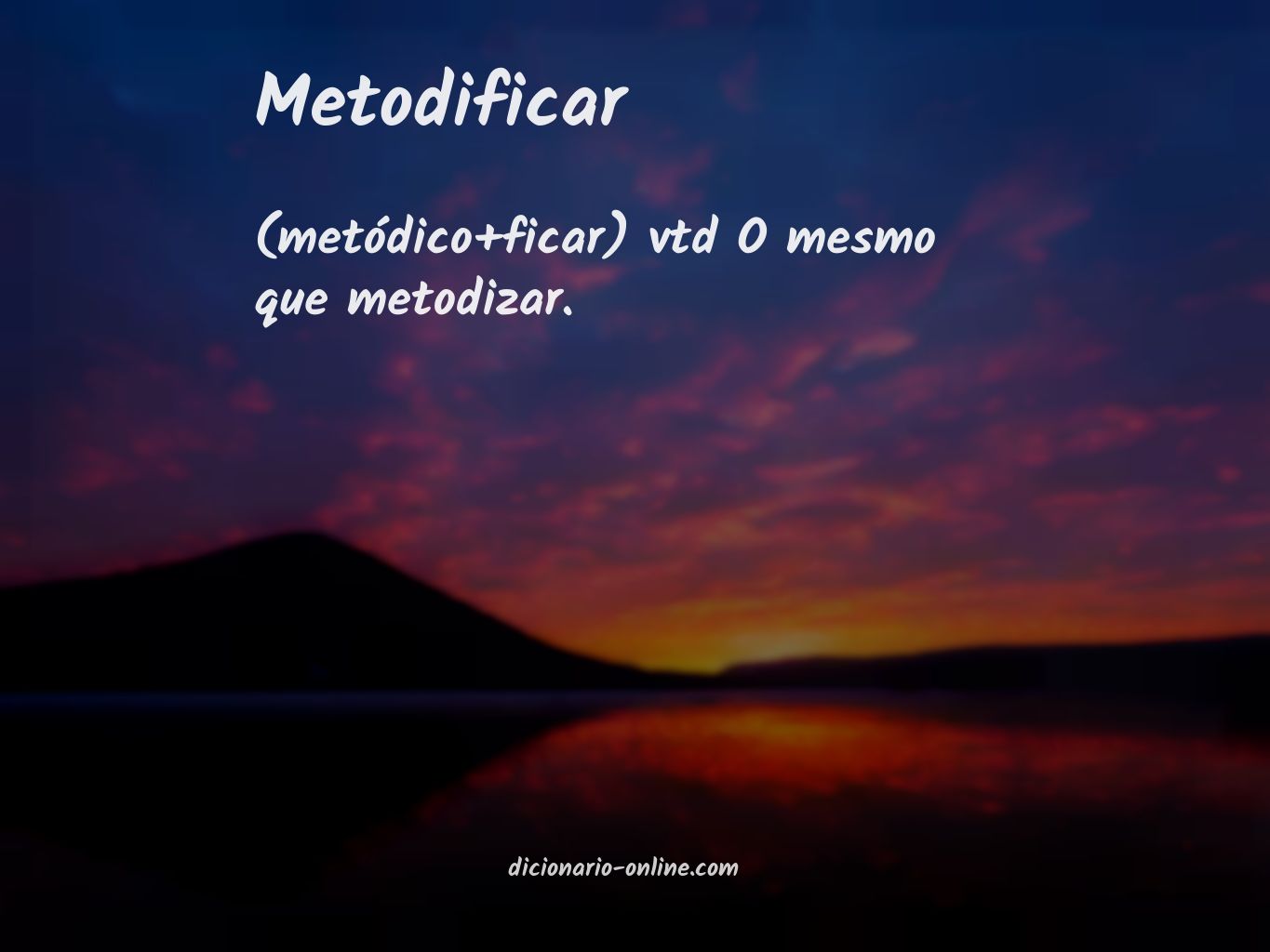 Significado de metodificar