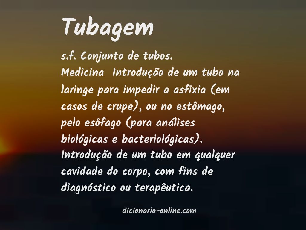 Significado de tubagem