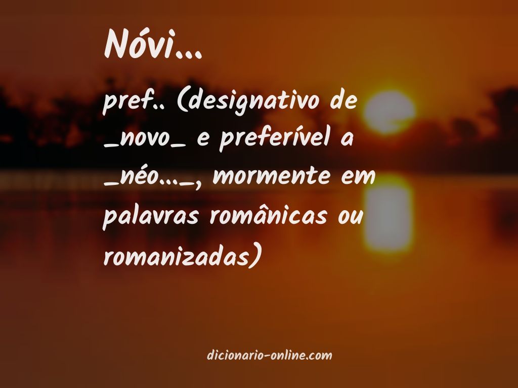 Significado de nóvi...