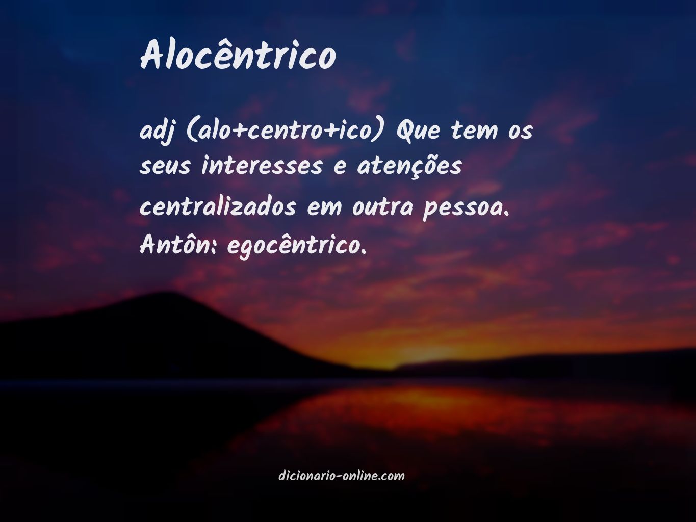 Significado de alocêntrico