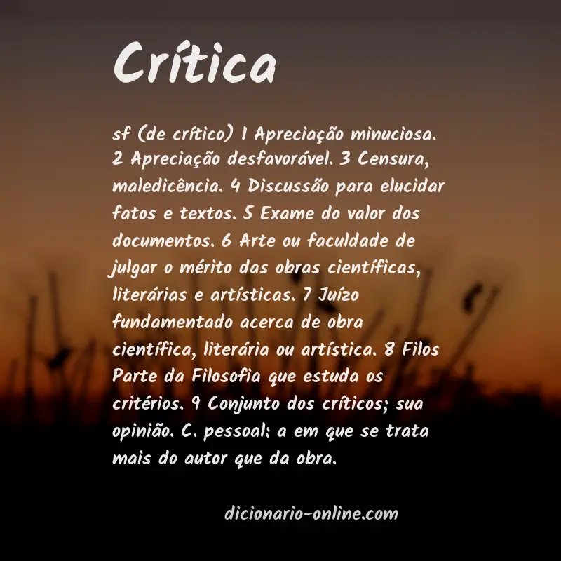 Significado de crítica