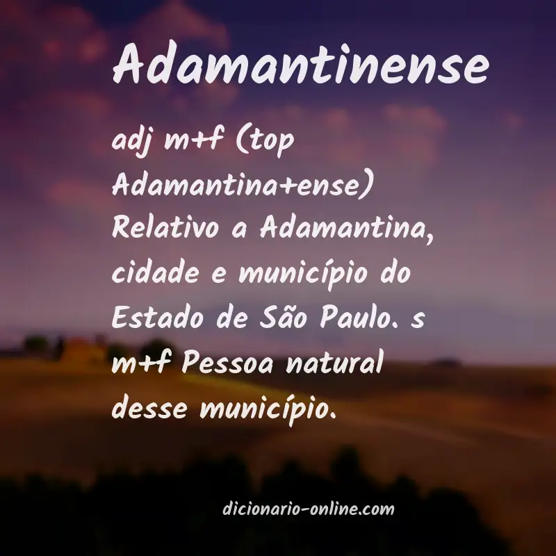 Significado de adamantinense