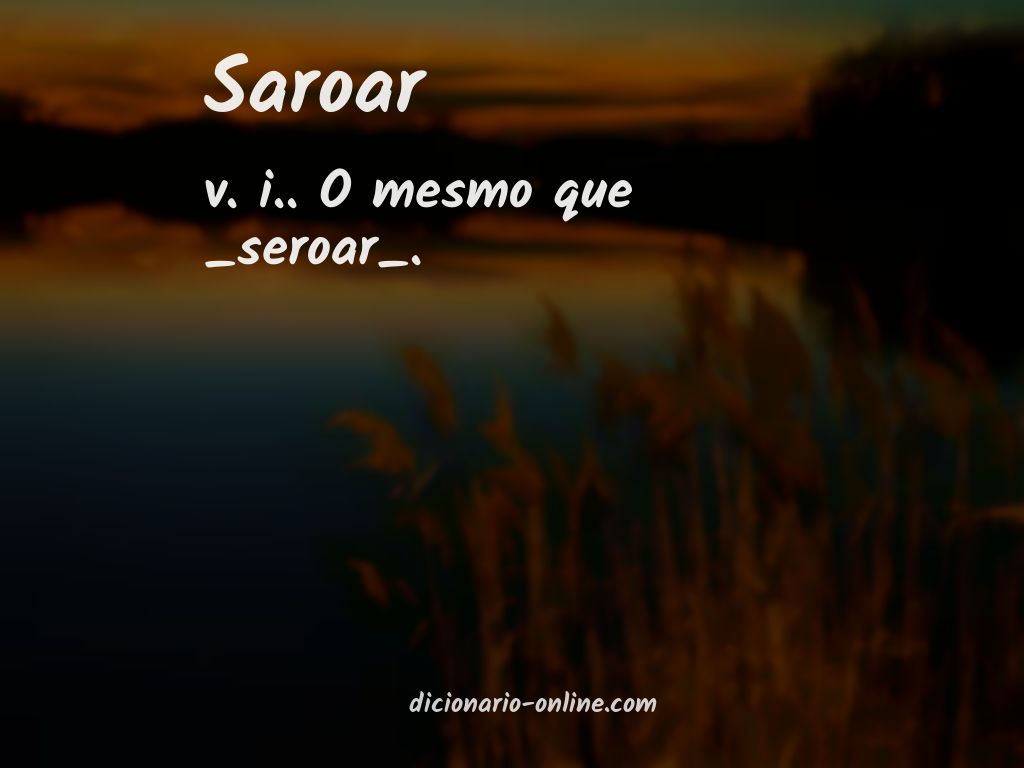 Significado de saroar