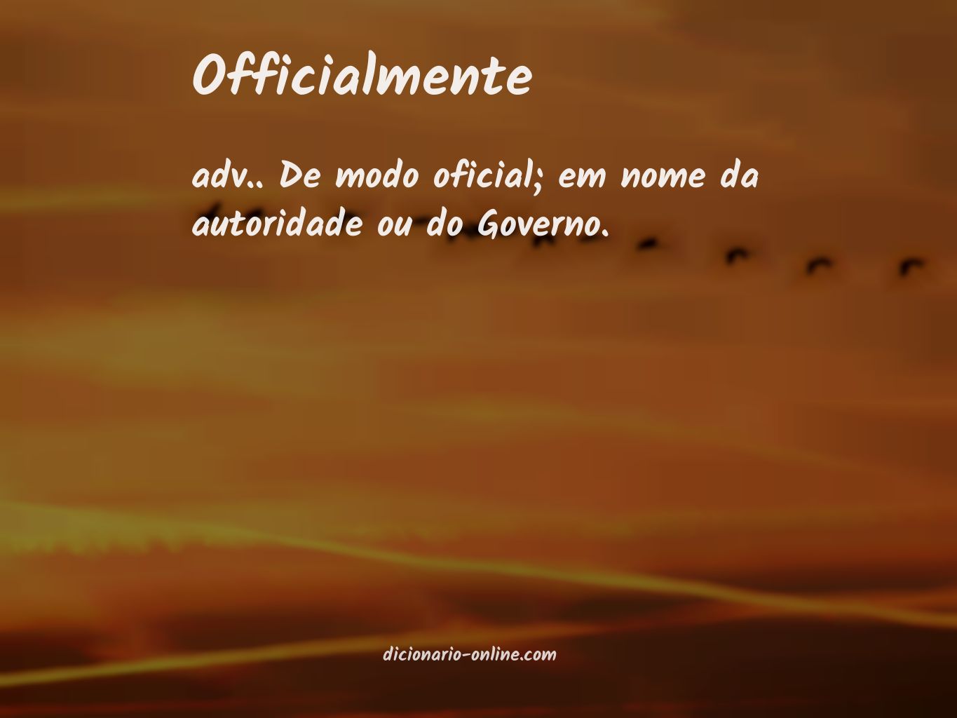 Significado de officialmente