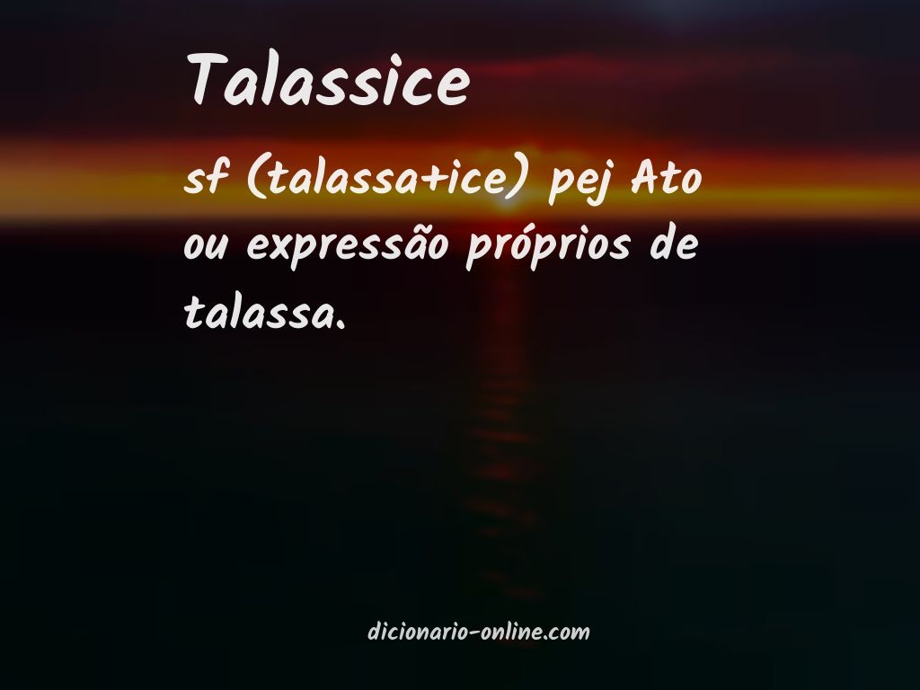 Significado de talassice