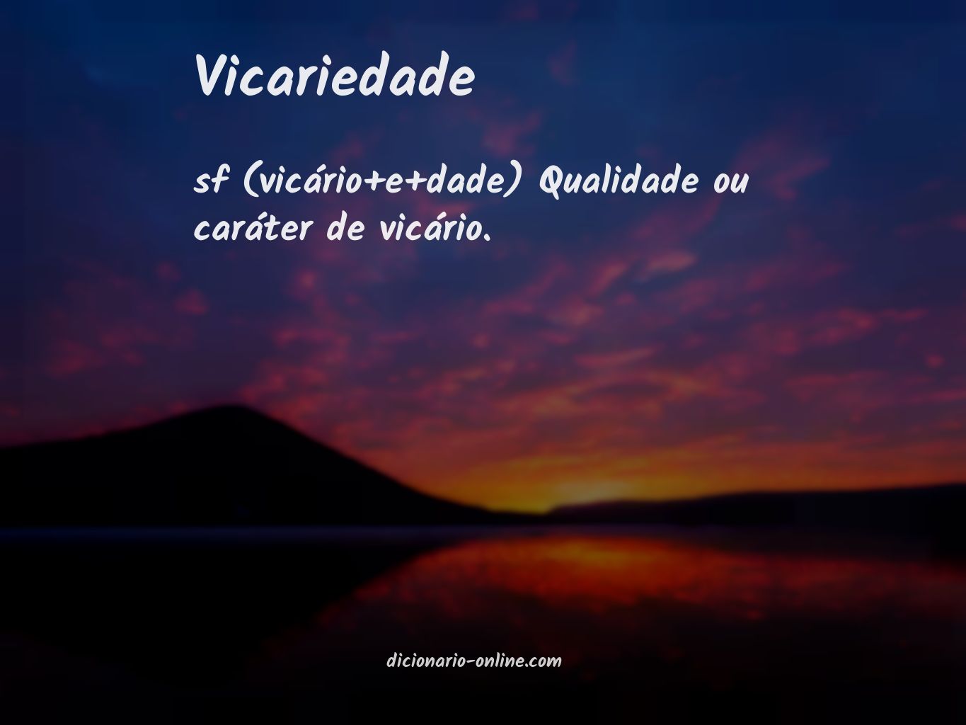 Significado de vicariedade