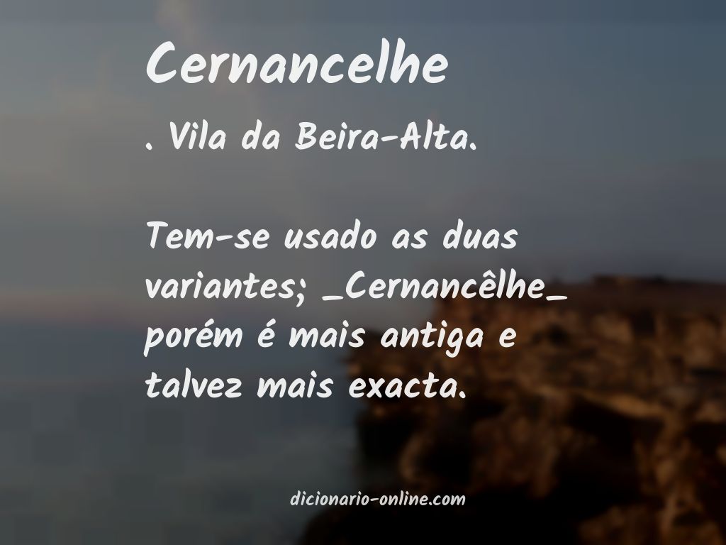 Significado de cernancelhe