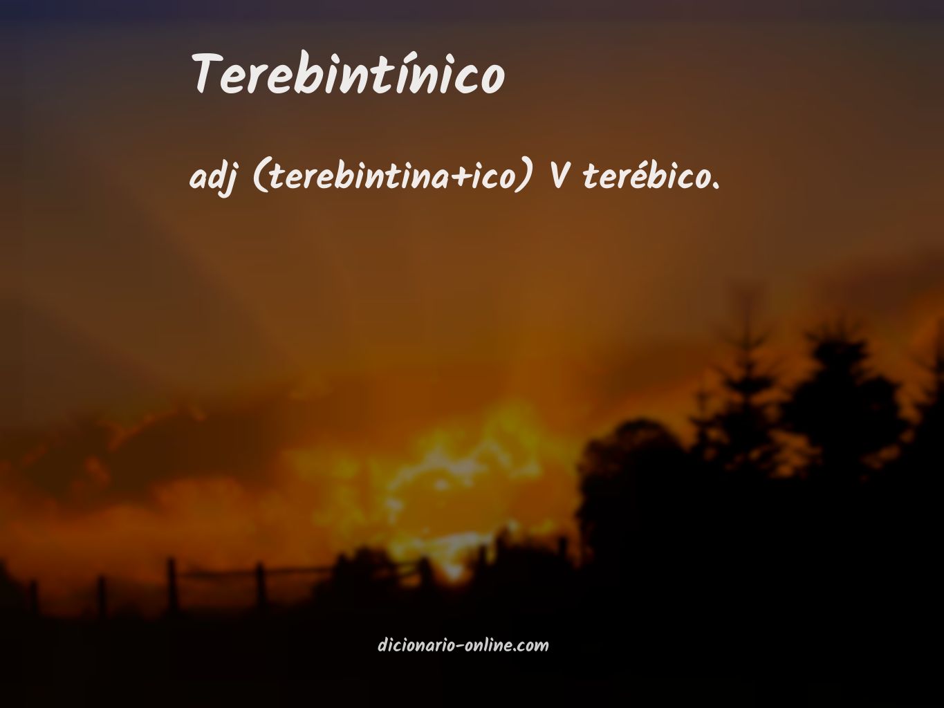 Significado de terebintínico