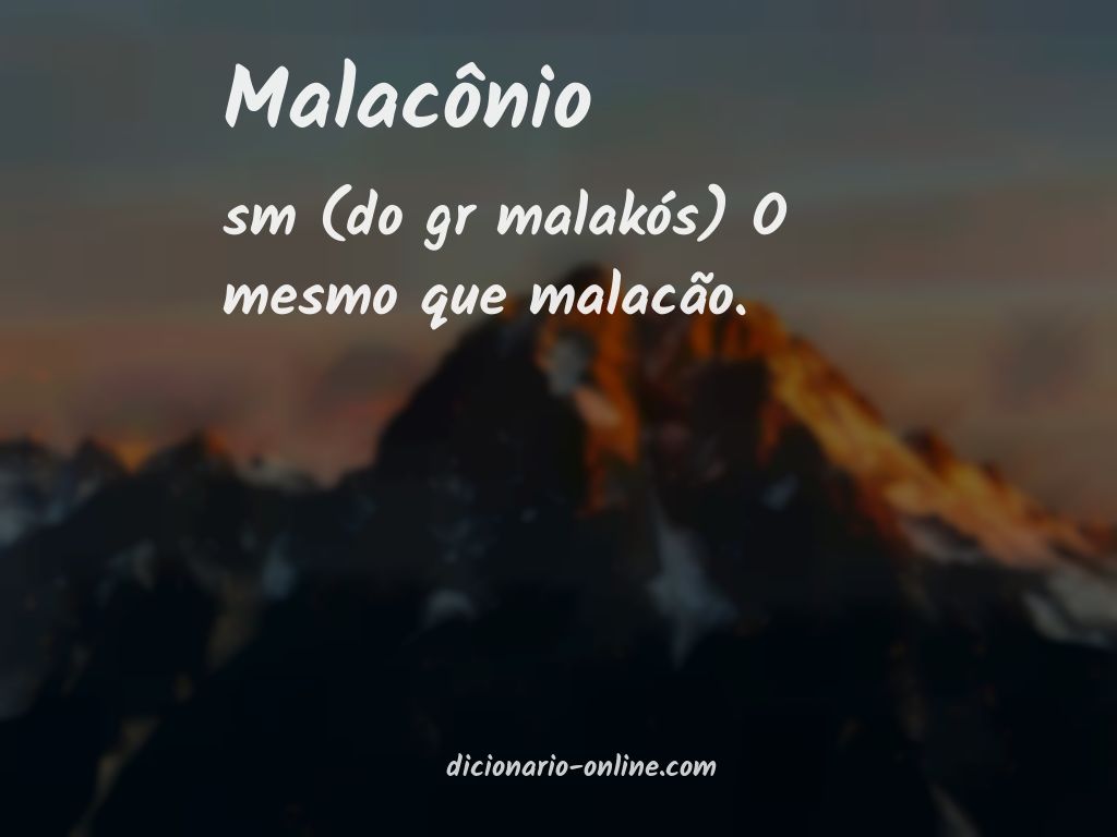 Significado de malacônio