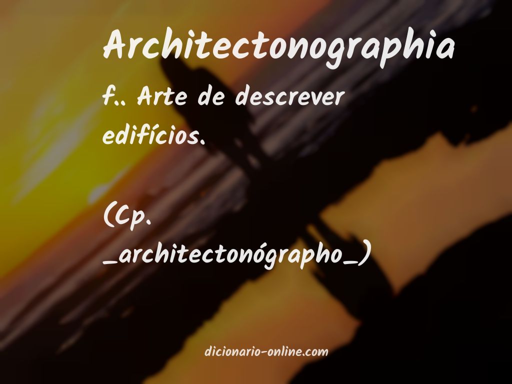 Significado de architectonographia