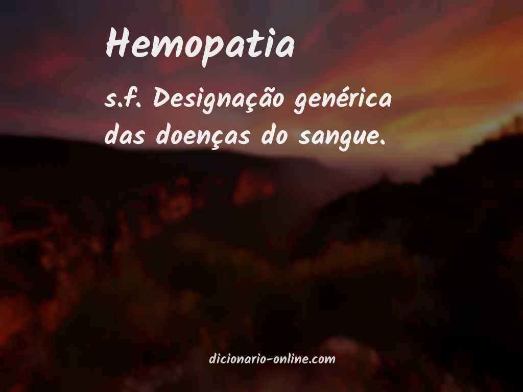 Significado de hemopatia