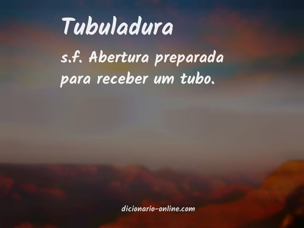 Significado de tubuladura