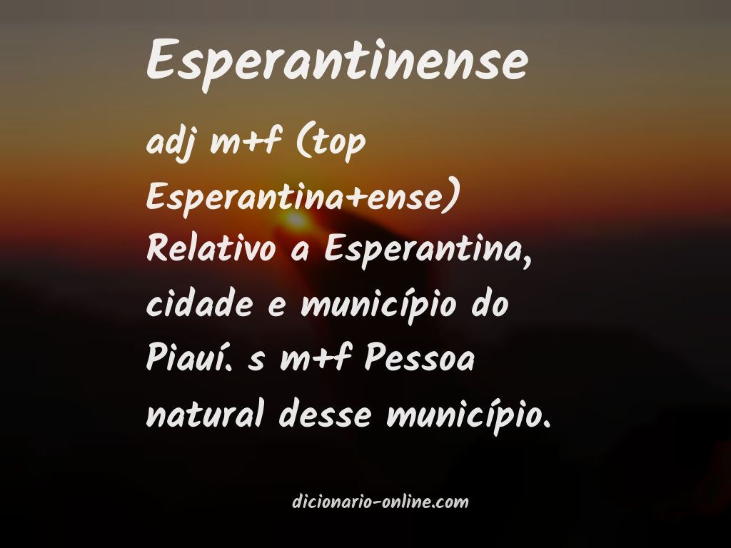 Significado de esperantinense