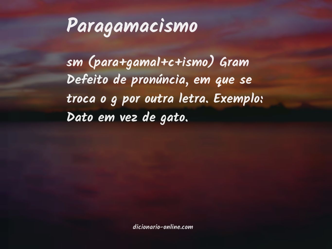 Significado de paragamacismo