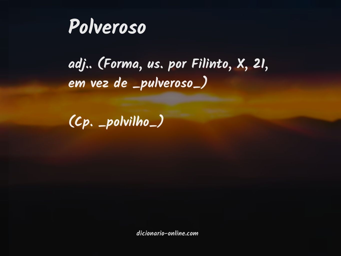 Significado de polveroso