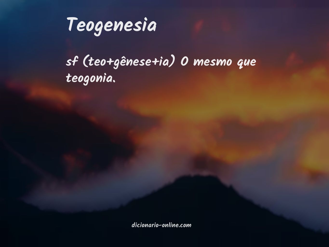 Significado de teogenesia