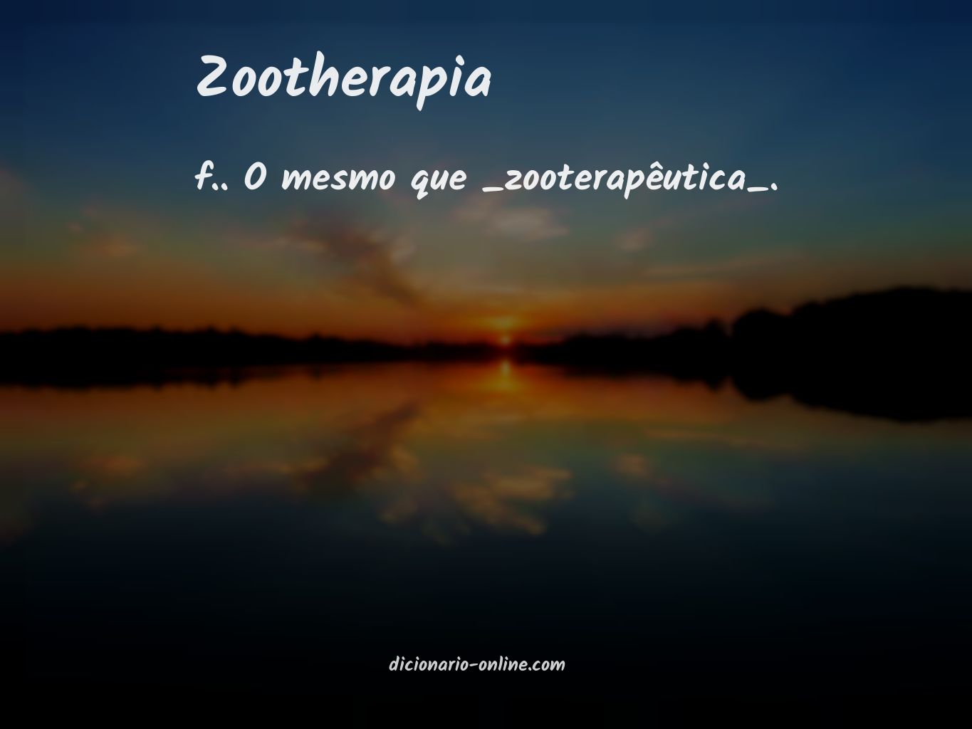 Significado de zootherapia
