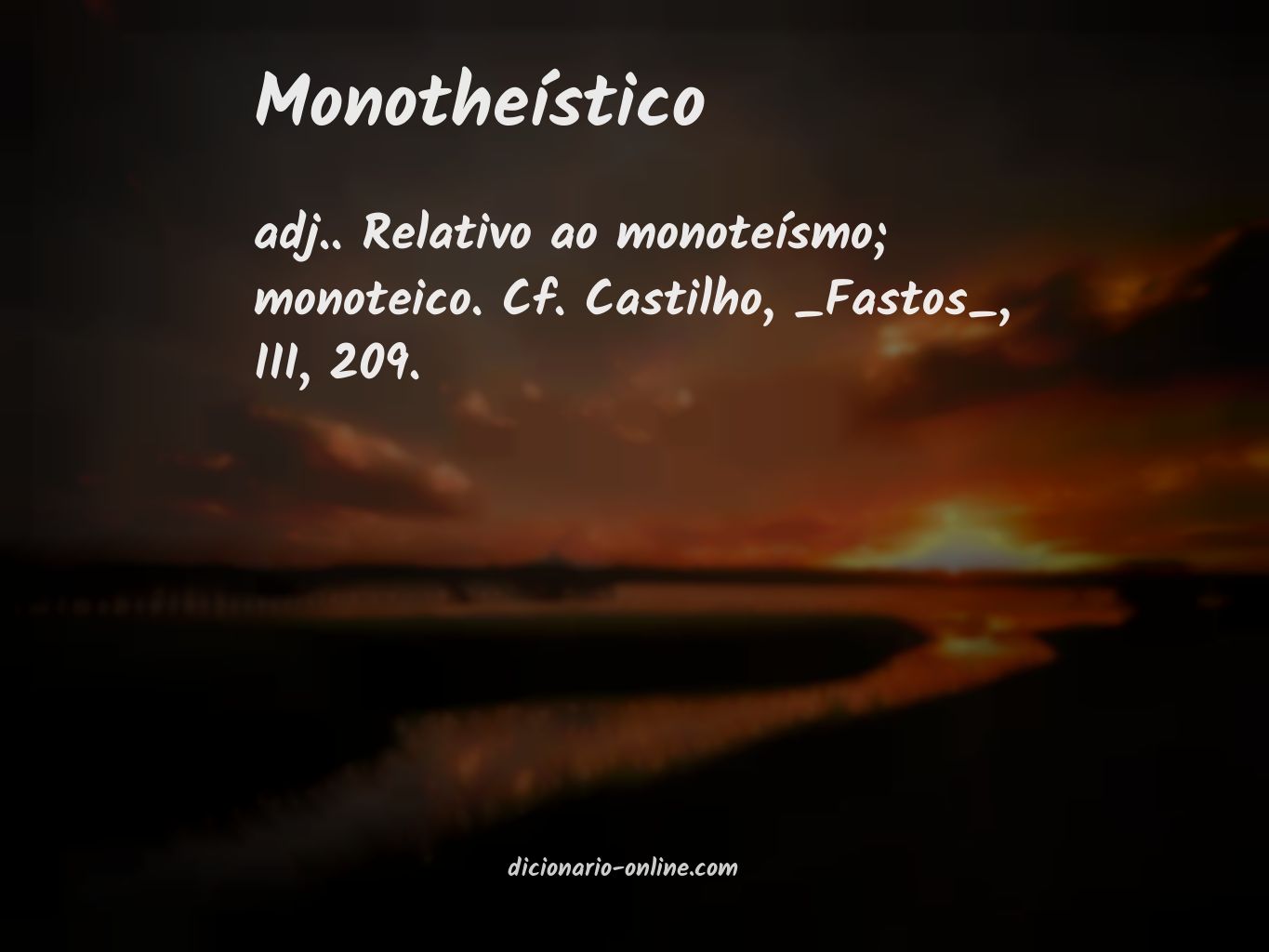 Significado de monotheístico