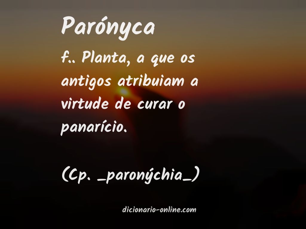 Significado de parónyca