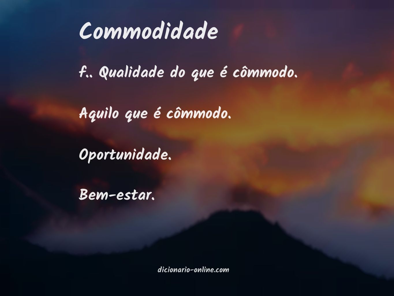 Significado de commodidade