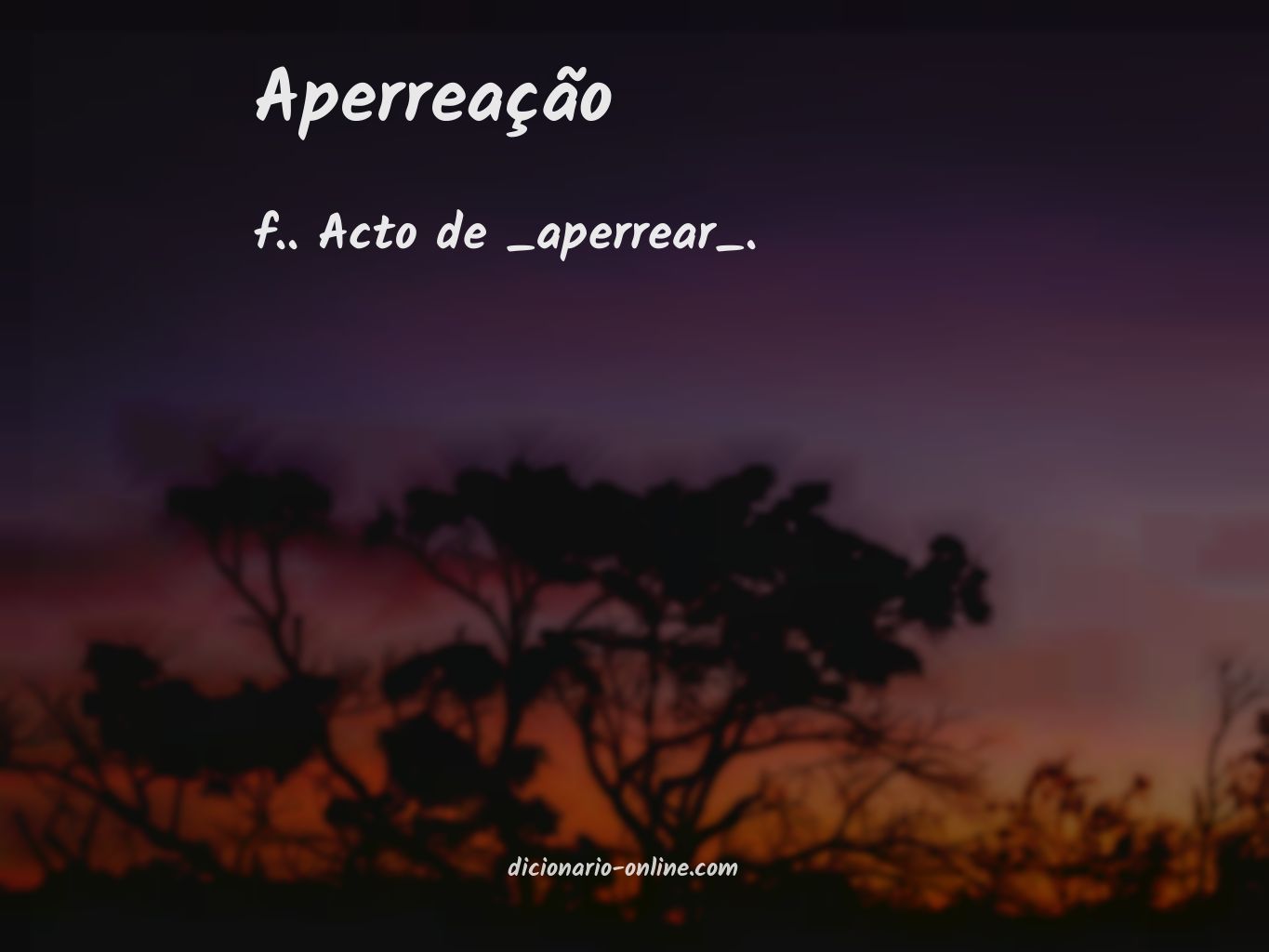 Significado de aperreação