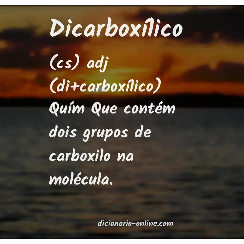 Significado de dicarboxílico