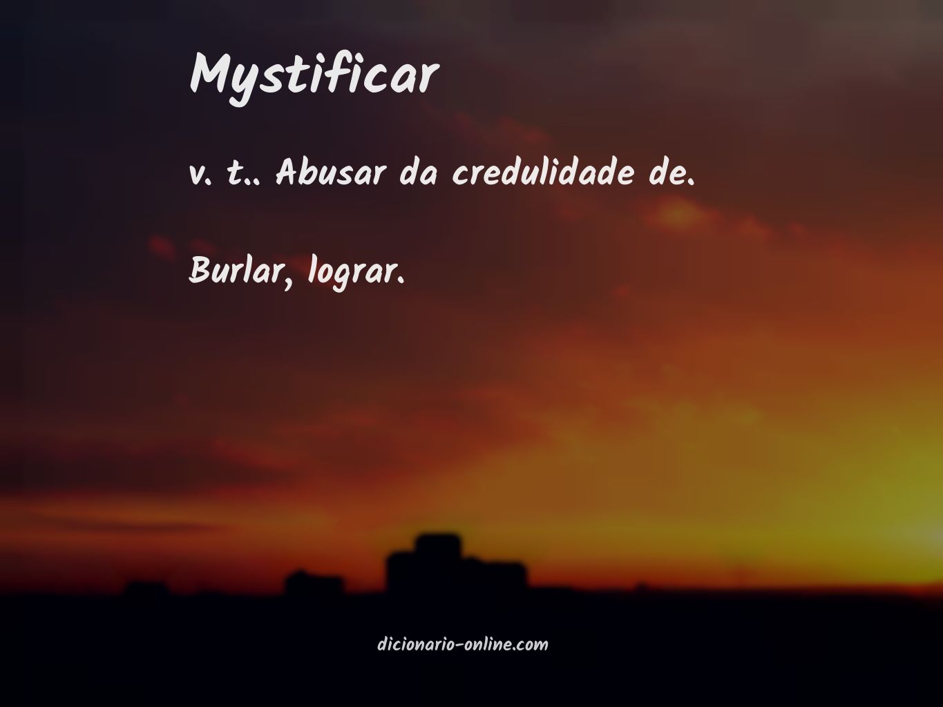 Significado de mystificar