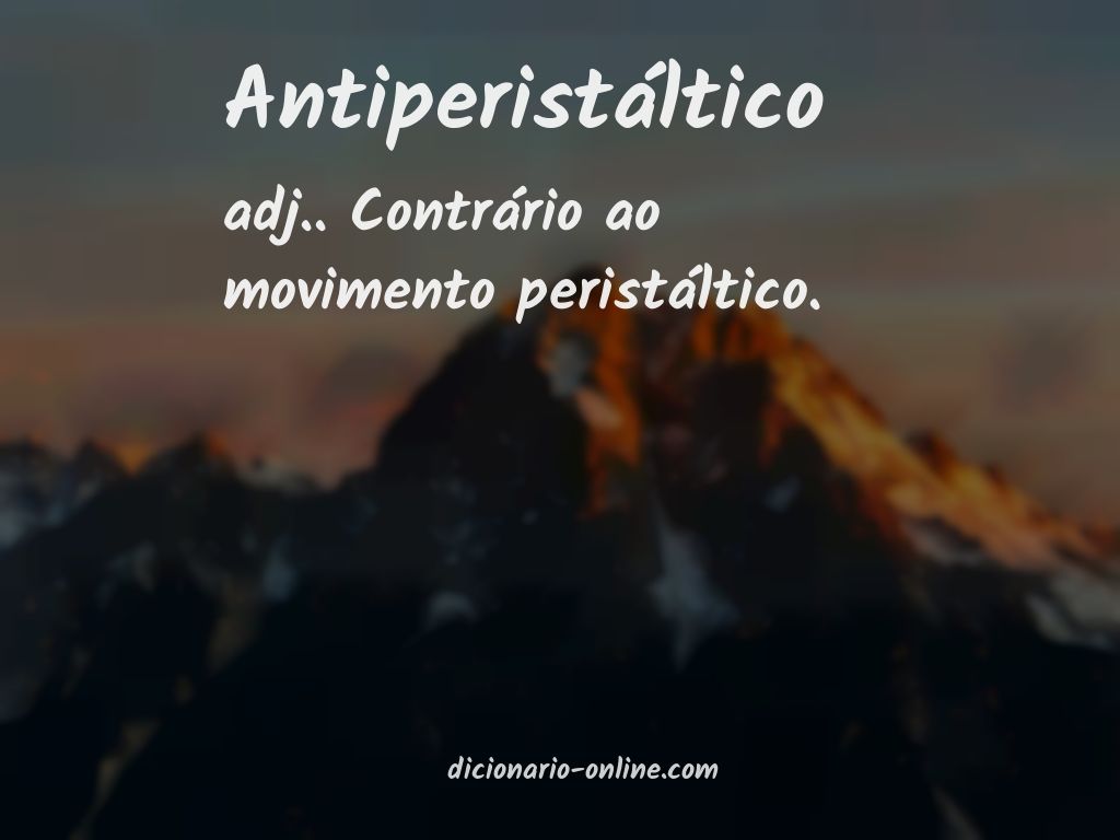 Significado de antiperistáltico