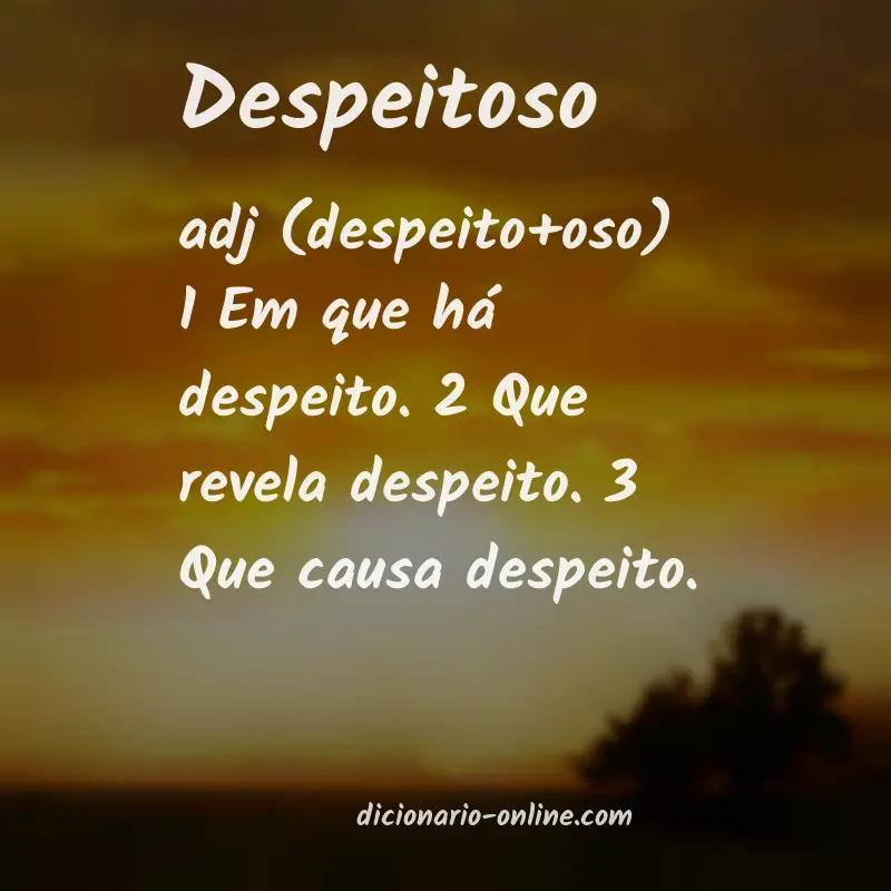 Significado de despeitoso