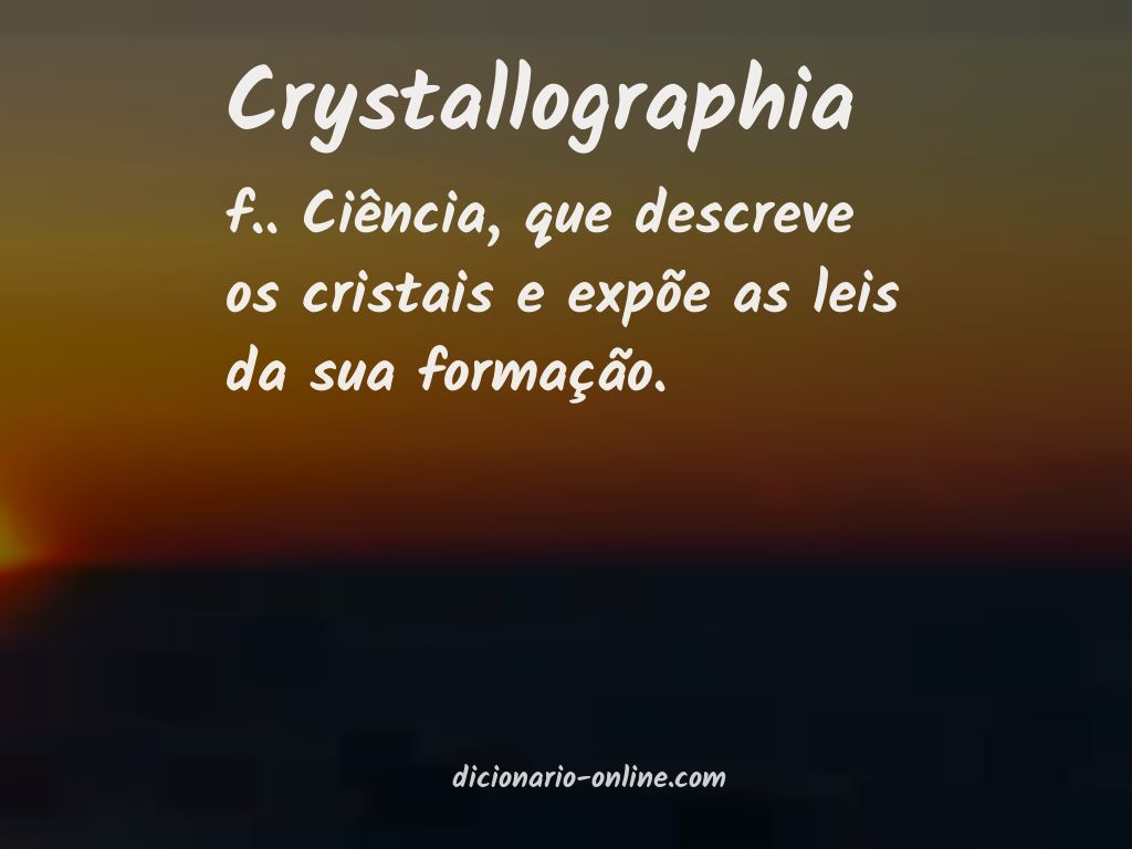 Significado de crystallographia