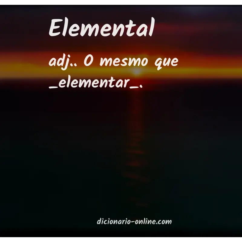 Significado de elemental