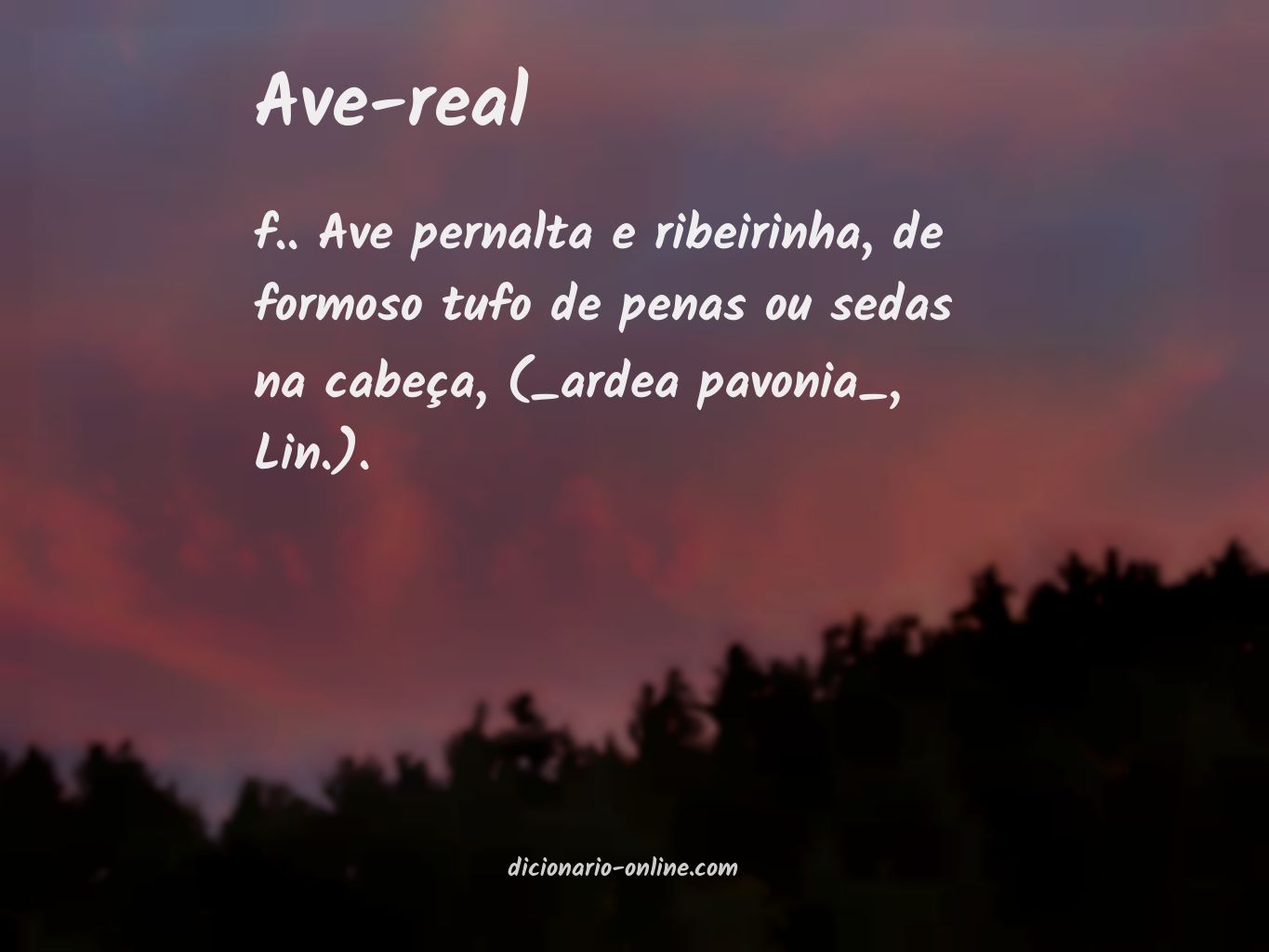 Significado de ave-real