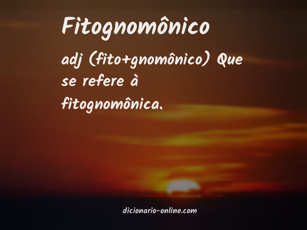 Significado de fitognomônico