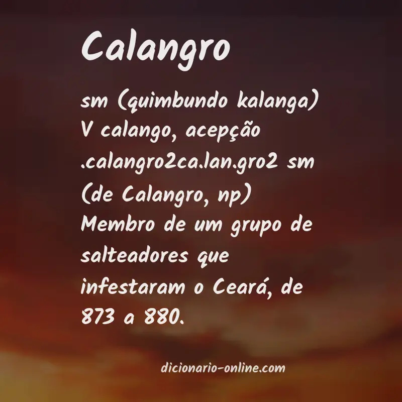 Significado de calangro