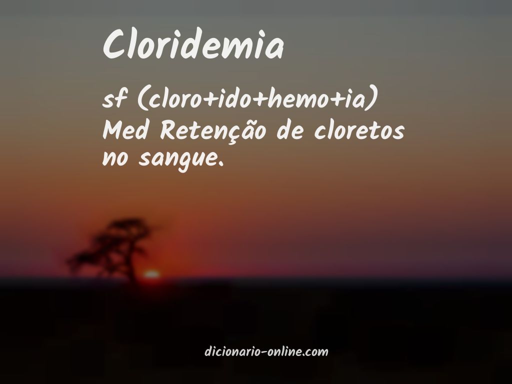 Significado de cloridemia