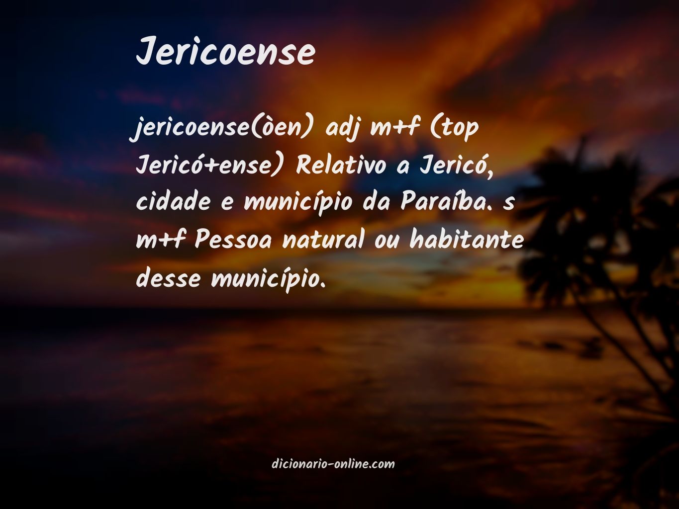 Significado de jericoense