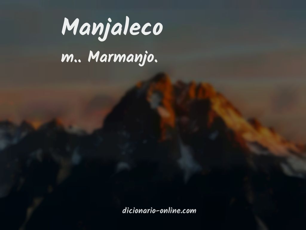 Significado de manjaleco