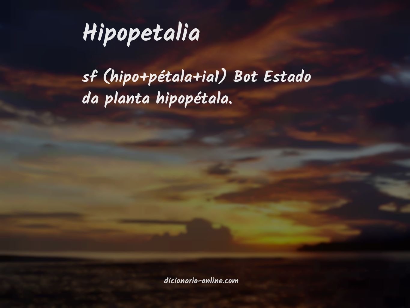 Significado de hipopetalia