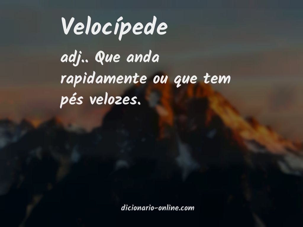 Significado de velocípede