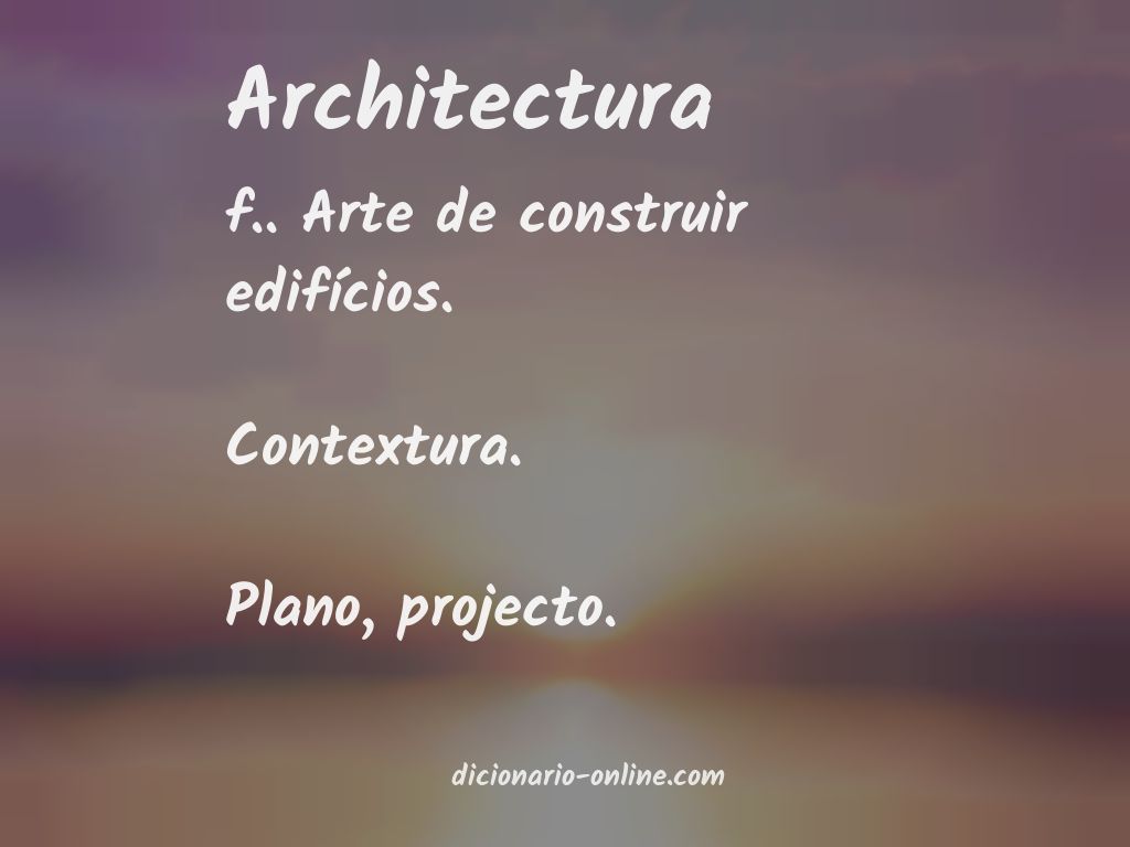 Significado de architectura