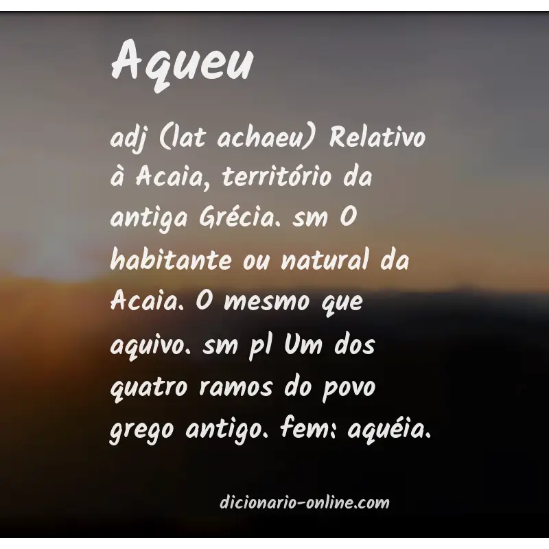 Significado de aqueu