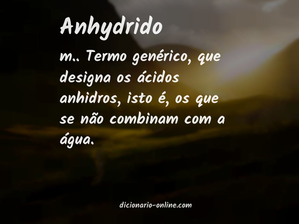 Significado de anhydrido