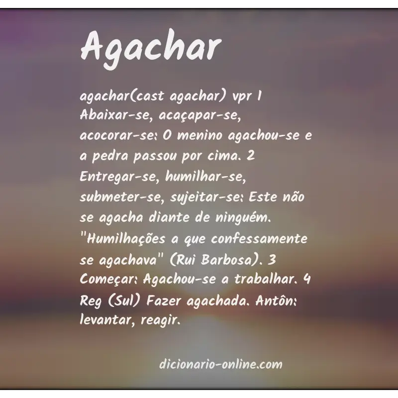Significado de agachar