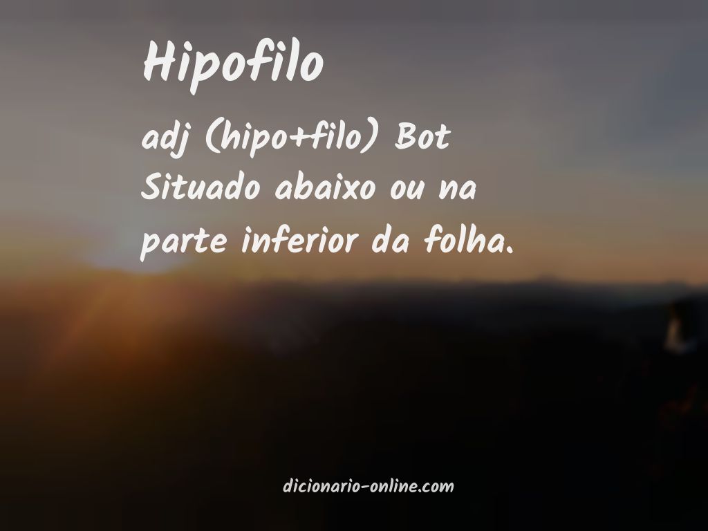 Significado de hipofilo