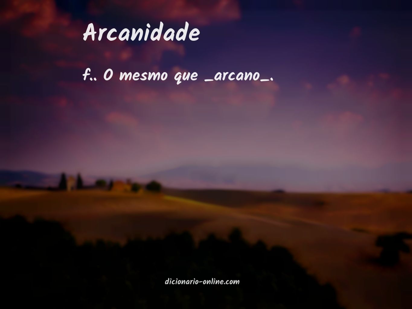 Significado de arcanidade