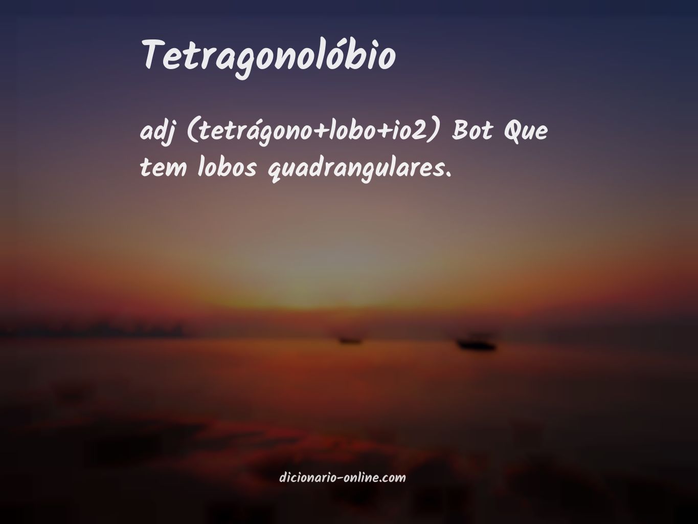 Significado de tetragonolóbio