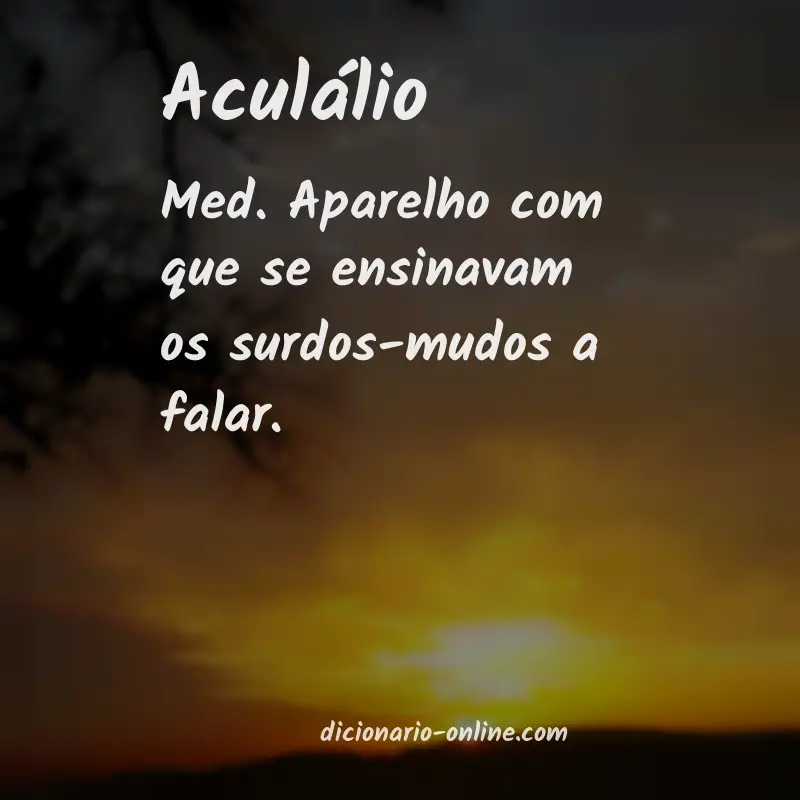 Significado de aculálio