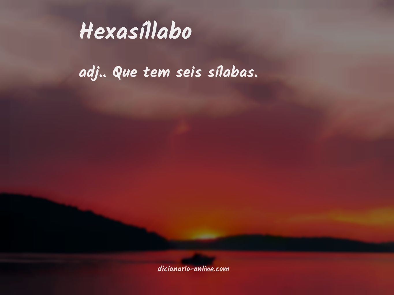 Significado de hexasíllabo